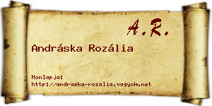 Andráska Rozália névjegykártya